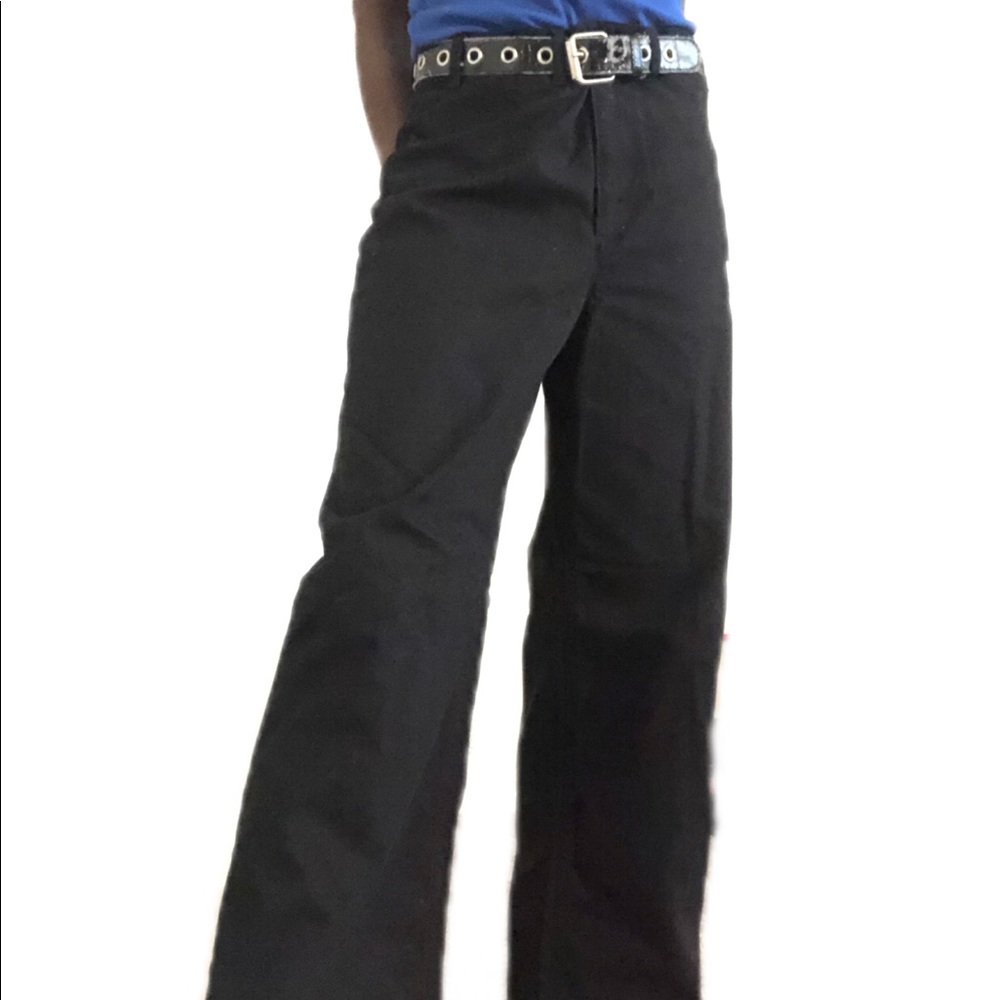 Black high rise wide leg jeans